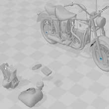 Motorrad Typ harley Modell moto 3d print model - Mito3D