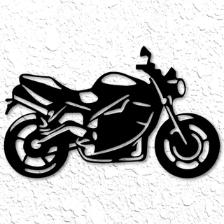 moto mur art décor 2d Harley Davidson bicyclette motard sport Accueil maison homme grotte faible poly 3d print model - Mito3D