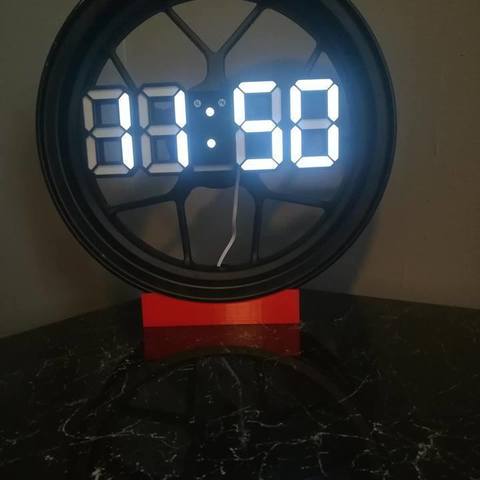 moto roue d'horloge la maison ménage jante honda grom horloge numérique 3D print model - Mito3D