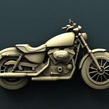 Motorrad Kunst harley davidson 3d stl cnc panno die Erleichterung Schädel biker Wanduhr 3d print model - Mito3D