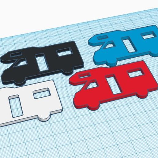 motorhome key fob ring camper 3D print model - Mito3D