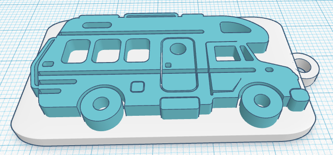 casa rodante llavero camper motor hogar viaje viajero mundo cámping 3d print model - Mito3D