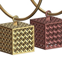 moucharabieh cubo pendente fascino 3d Stampa modello gioielleria stampabile geometrico oro argento ornamento ornamenti collana ciondoli islamico arabo marocchino orecchino 3d print model - Mito3D