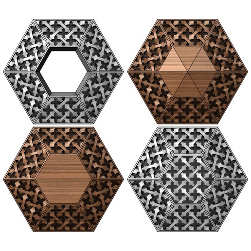 moucharabieh hexagonal de baldosas techo adorno la impresión 3d modelo arquitectura el yeso ornamento madera decoración diseño tallada ornamentales talla patrón árabe artcam alivio panel azulejo moldeo casa 3D print model - Mito3D