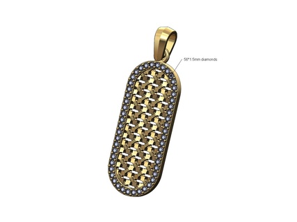 moucharabieh malha diamante fenda pingente fiança 3d impressão modelo joalheria árabe islâmico marroquino Beldi moda luxo imprimível jóias ouro prata oblongo 3d print model - Mito3D