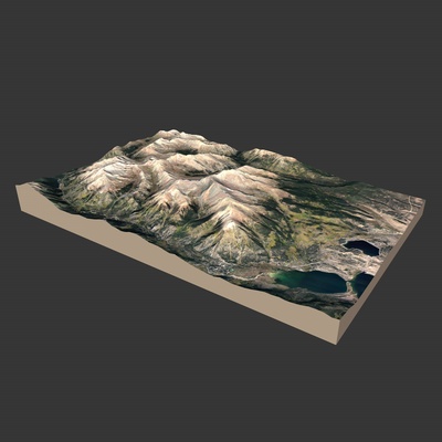 montare elberto 3d modello montagna digitale scultura poli colorado topografico poligonale design stampa paesaggio escursionismo più alta picco natura geografico all'aperto arredamento terreno alpino scenario montuoso realistico 3d print model - Mito3D