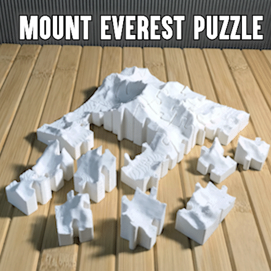 montieren everest 3d puzzle mont hügel steigen wandern berg nepal china gipfel wanderung natur karte erde miniatur kunst frei 3D print model - Mito3D