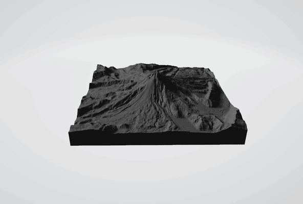 mount hood usa 3d map topography stl mt oregon cascade range stratovolcano highest peak climbing outdoor enthusiasts snow-capped portland recreational activities skiing mountaineering 3d print model - Mito3D
