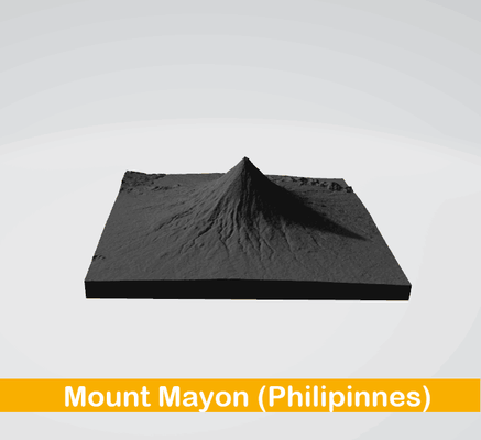 monte mayon filipinas 3d mapa topografia stl cônico ativo vulcão erupções natural espetáculo geológico característica exuberante florestas agrícola campos turistas vulcanologistas simétrico formato dinâmico atividade vulcânico herança 3d print model - Mito3D