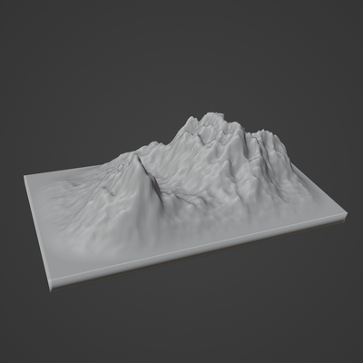 berg felsen landschaft stein schlucht wüste terrain alpin erosion natur umgebung schnee frühling sand wald boden 3d print model - Mito3D