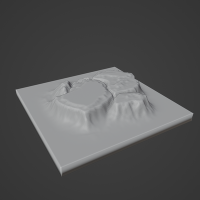 berg felsen landschaft stein schlucht wüste terrain alpin erosion natur umgebung schnee frühling sand wald boden 3d print model - Mito3D