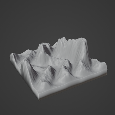 montagne roche paysage calcul canyon désert terrain alpin érosion nature environnement neige printemps sable forêt sol 3d print model - Mito3D