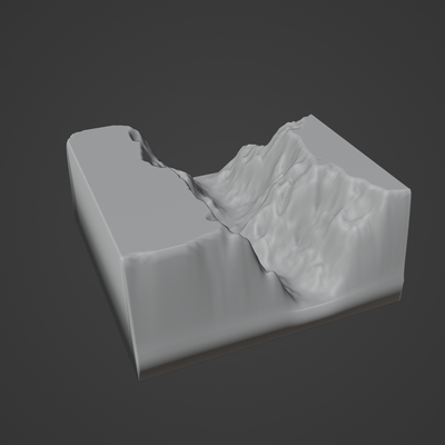 berg felsen landschaft stein schlucht wüste terrain alpin erosion natur umgebung schnee frühling sand wald boden 3d print model - Mito3D