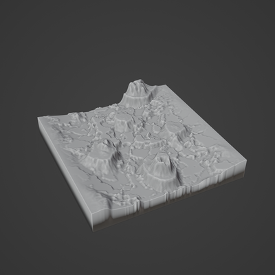 berg felsen landschaft stein schlucht wüste terrain alpin erosion natur umgebung schnee frühling sand wald boden 3d print model - Mito3D