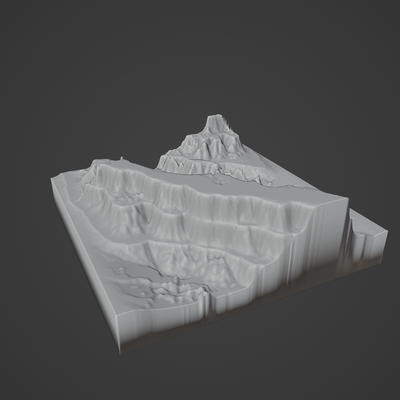 berg felsen landschaft stein schlucht wüste terrain alpin erosion natur umgebung schnee frühling sand wald boden 3d print model - Mito3D