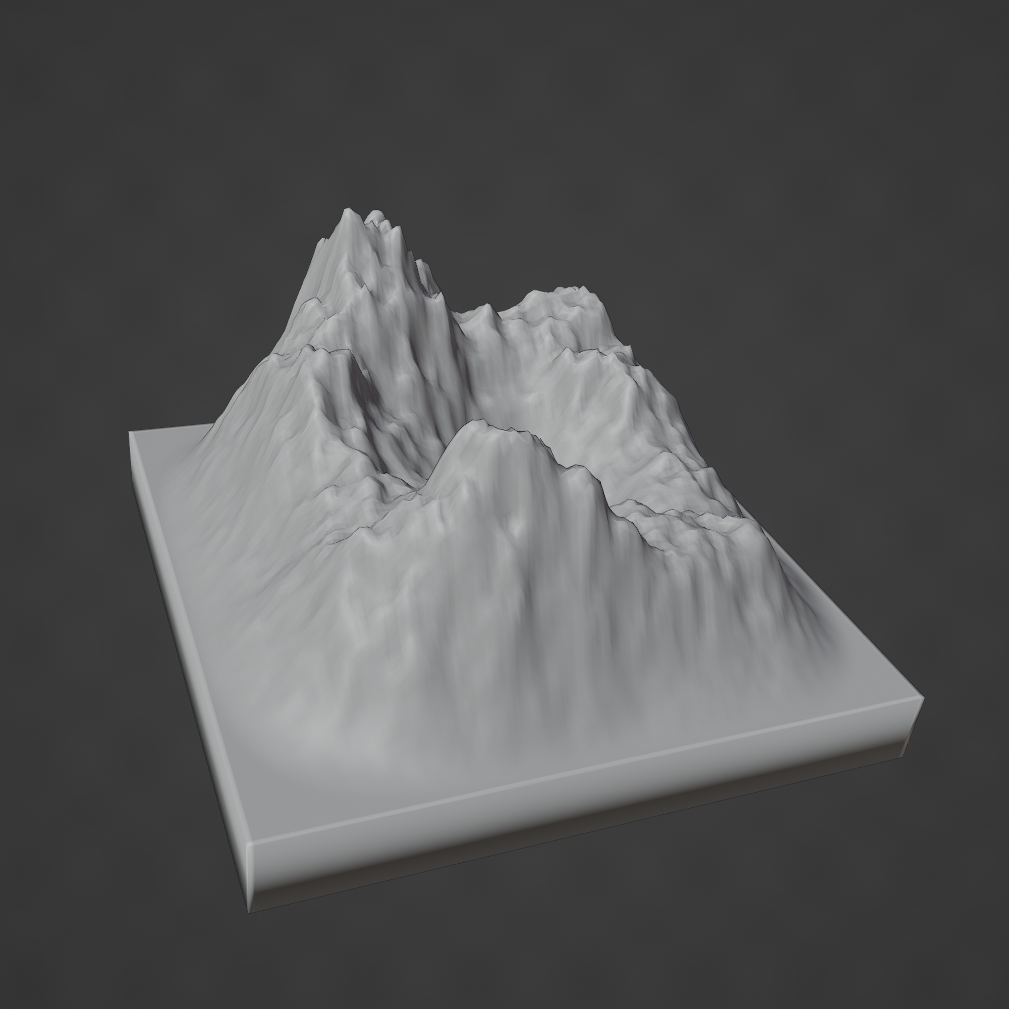 montagne roche paysage calcul canyon désert terrain alpin érosion nature environnement neige printemps sable forêt sol 3D print model - Mito3D