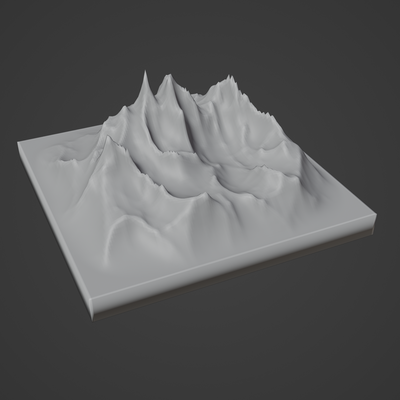 berg felsen landschaft stein schlucht wüste terrain alpin erosion natur umgebung schnee frühling sand wald boden 3d print model - Mito3D