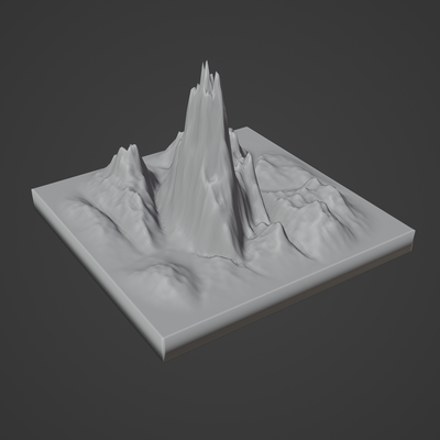 montagne roche paysage calcul canyon désert terrain alpin érosion nature environnement neige printemps sable forêt sol 3d print model - Mito3D