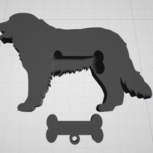 mountain dog lead leash key hook holder 3d print model - Mito3D