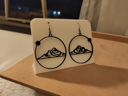 mountain earrings outdoors jewelry mountains 3d print model - Mito3D
