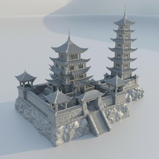 dağ tapınak şakak mabet 28 mm masaüstü arazi mimari rpg dnd kale Ortaçağa ait desteksiz eski taş samuray Asya yapı oynanabilir iç modüler 28mm 25mm 15mm savaş oyunu 3d print model - Mito3D
