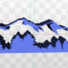 montanha arvores cena montanhas cenário rochosas 3d print model - Mito3D