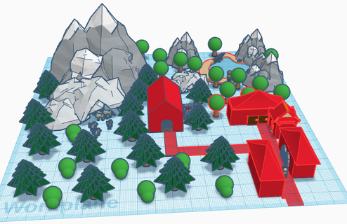 montagna villaggio 3d print model - Mito3D