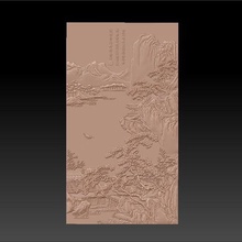 montagnes trees art landscape chinese japan scenery relief cnc bas-relief woodcarving engraving nature birds texture pattern decorative ornament 3d print model - Mito3D