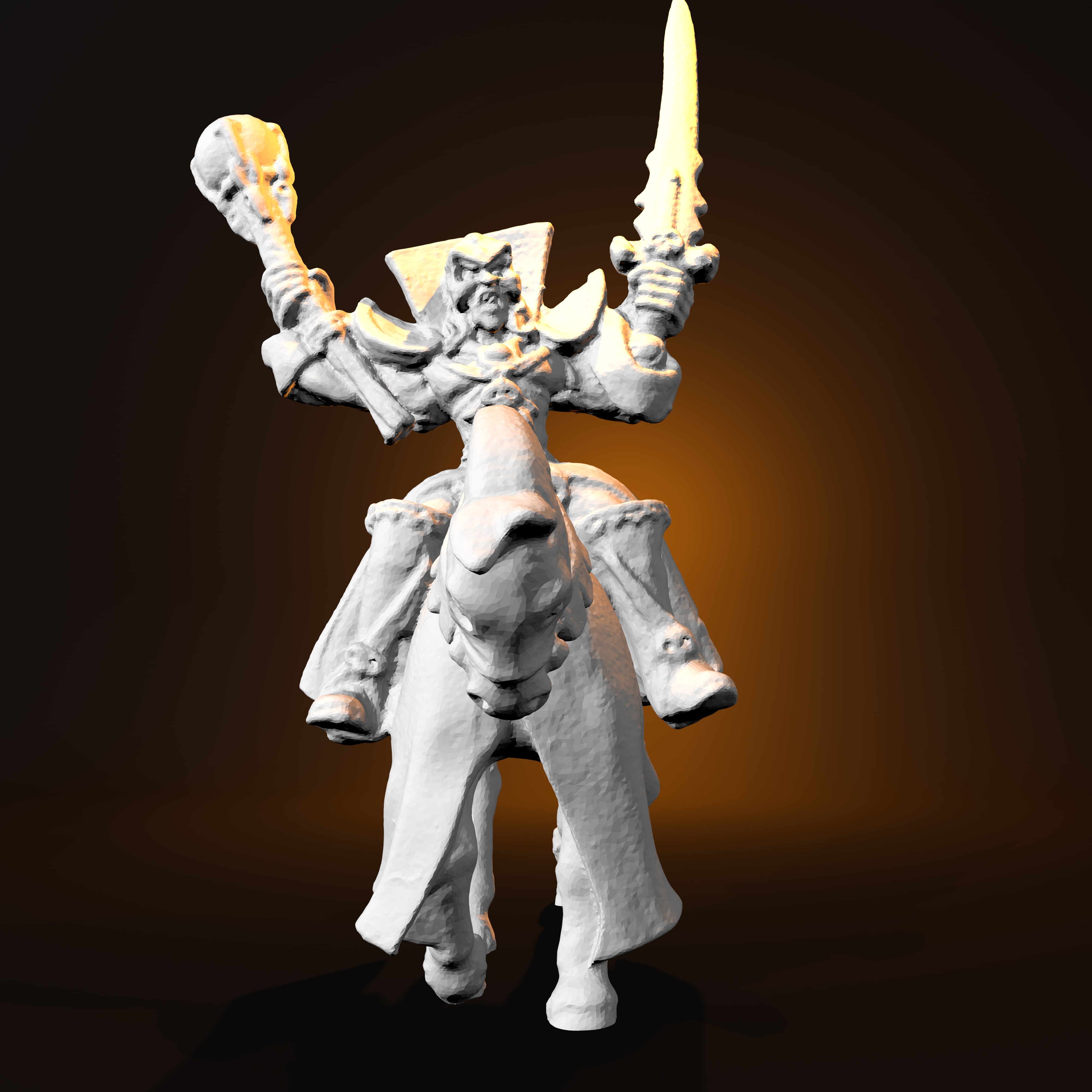 montato negromante caballo gioco warhamer guerra martello vecchio mondo fucina vampiro cavaliere cavallo mago morto morte conta stregone 3D print model - Mito3D