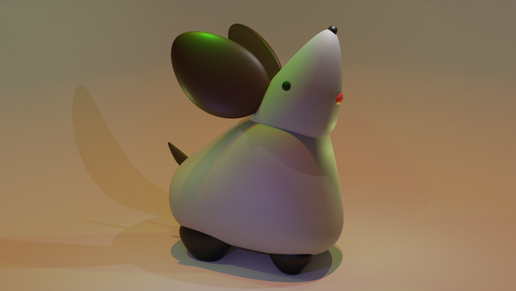 rato rabo roedor pequeno brinquedo crianças fofa 3d print model - Mito3D