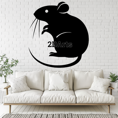 mouse 2d wall art window - digital stl & svg file art animal decor 3d printing laser cutting home cults3d download children's room modern rustic birthday gift housewarming cute nursery decoration whimsical lover themed event 3d print model - Mito3D