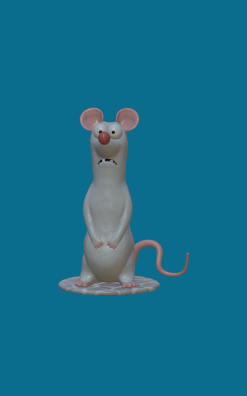 rato desenho animado fofa animal 3D print model - Mito3D