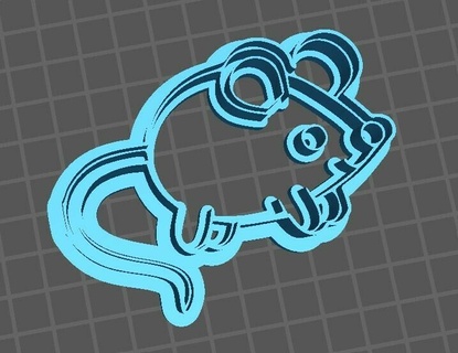 mouse cookie cutter 3d print model - Mito3D