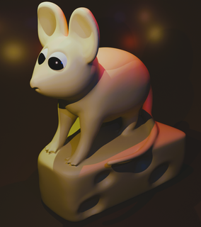 rato peça queijo 3d print model - Mito3D