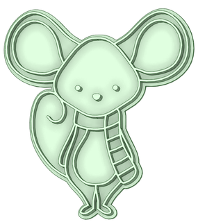 mouse scarf cookie cutter Tools 3d print model - Mito3D