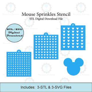 mouse sprinkles stencil laser 3d printed decorating stencils digital download stl & svg files Home cookie cutters 3d print model - Mito3D