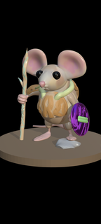 mouse warrior animal modeling toy art mary 3d print model - Mito3D