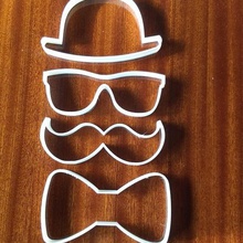 bigote, sombrero de lentes pajarita cortador galletas casa sharp bigote las moño cookie día padre el familia 3d print model - Mito3D