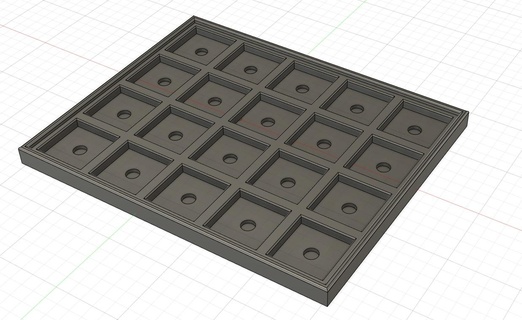 movement tray adapter 20mm 25mm base miniatures wargame 20 25 mm toy game 3d print model - Mito3D