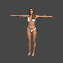 movie actress jessica alba bikini -rigged 3d character people pbr body game skeleton rigged beauty elegant young man boy guy person famous woman female holywood 3d print model - Mito3D