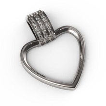 mp-18 jewelry pendant gold silver diamond woman heart pendants 3d print model - Mito3D