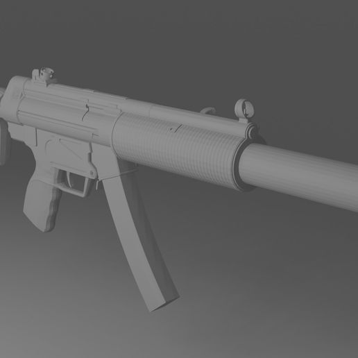 mp5 pistola lowpoly 3D print model - Mito3D