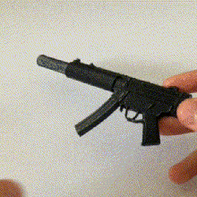 mp5 miniatura arma modelo ficar pé 3d print model - Mito3D