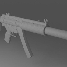 mp5 tabanca düşük poli 3d print model - Mito3D