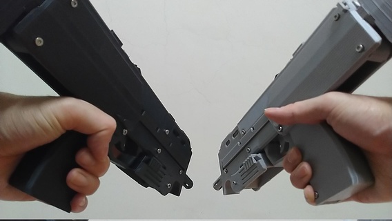 mp7 caucho banda pistola v12 juguete 3d print model - Mito3D