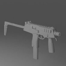 mp9 Gewehr Lowpoly 3d print model - Mito3D