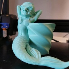 mr bean mermaid art blursed dank memes rowan atkinson sculptures 3d print model - Mito3D