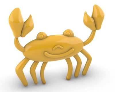 Crabe figurine jouet 3d print model - Mito3D