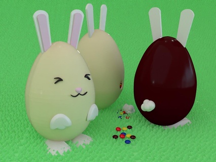 Oeuf visage Pâques décorer boulangerie accessoires lapin 3d print model - Mito3D