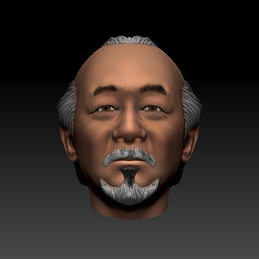 mr miyagi pat morita printable Arte kárate niño karate palmadita zbrush imprimible figura impresión 3d digital marcial bonsai actor cobra kai cabeza 3D print model - Mito3D